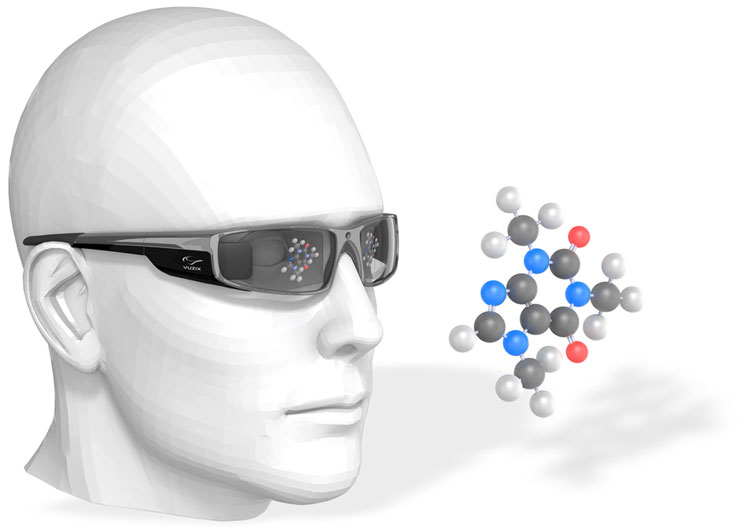뷰직스의 스마트 안경 컨셉 일러스트레이션 (출처: 뷰직스 홈페이지)