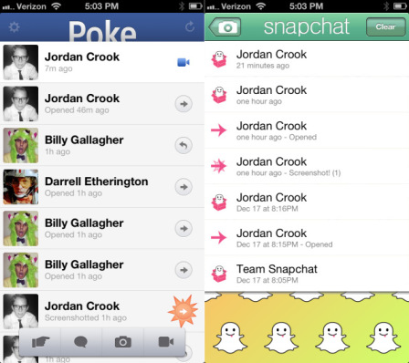 Poke vs. Snapchat: 두 앱의 기능은 놀랄 만큼 똑같다.