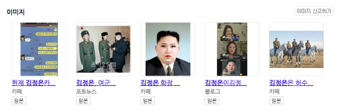 네이버에서 ‘김정은’으로 검색 결과. 이미지 섹션.