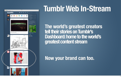 Tumblr의 In-Stream Ads 출처: Business Insider