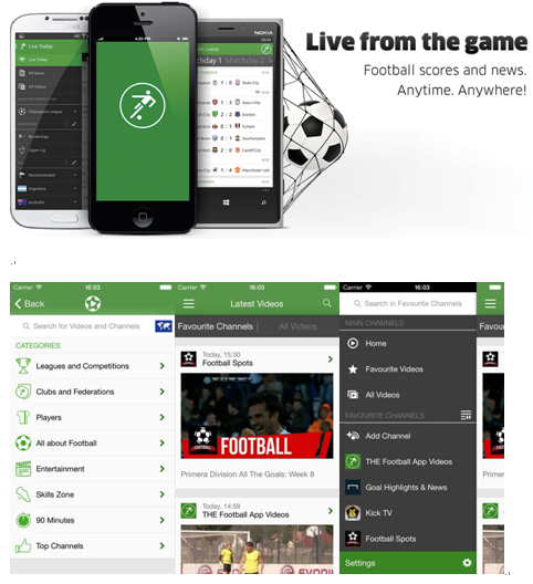 전세계 주요 축구경기를 실시간으로 살펴볼 수 있는 The Football App [출처 : The Football App]