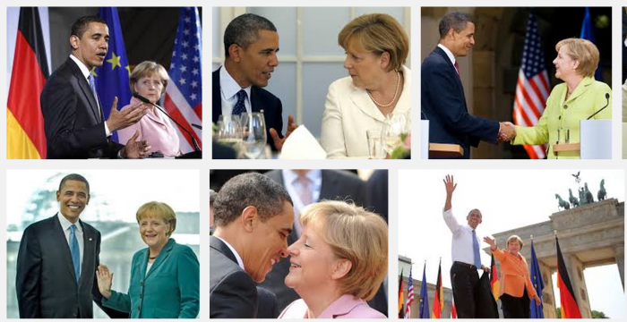이미지 검색을 해보면 나오는 두 정상의 다정한 모습. NSA스캔들은 메르켈총리의 오바마에 대한 신뢰에 금을 가게 했다.(출처:구글이미지검색)